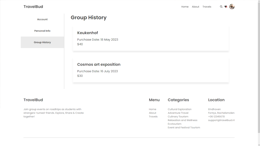 second travelbud history iteration