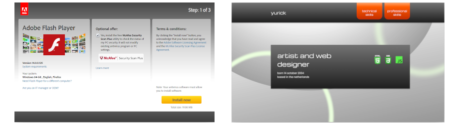 Adobe Flash and portfolio gradient comparison