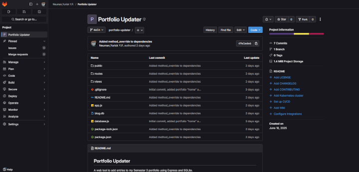 Portfolio Updater Git