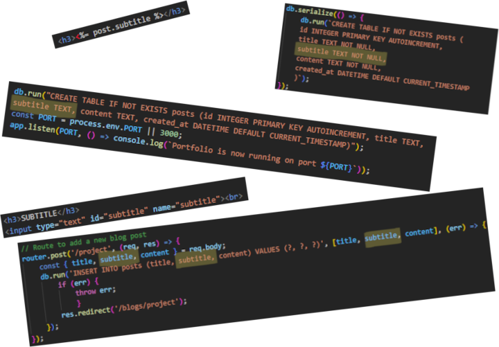 Subtitle code changes